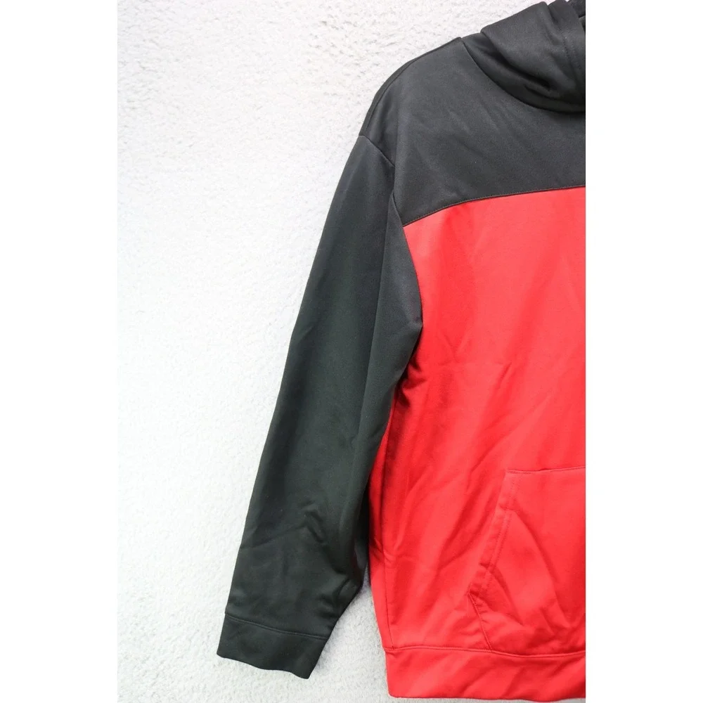 Reebok Boy's Red Black Long Sleeve Pullover Hoodie-XL(14-16)-Athleisure
